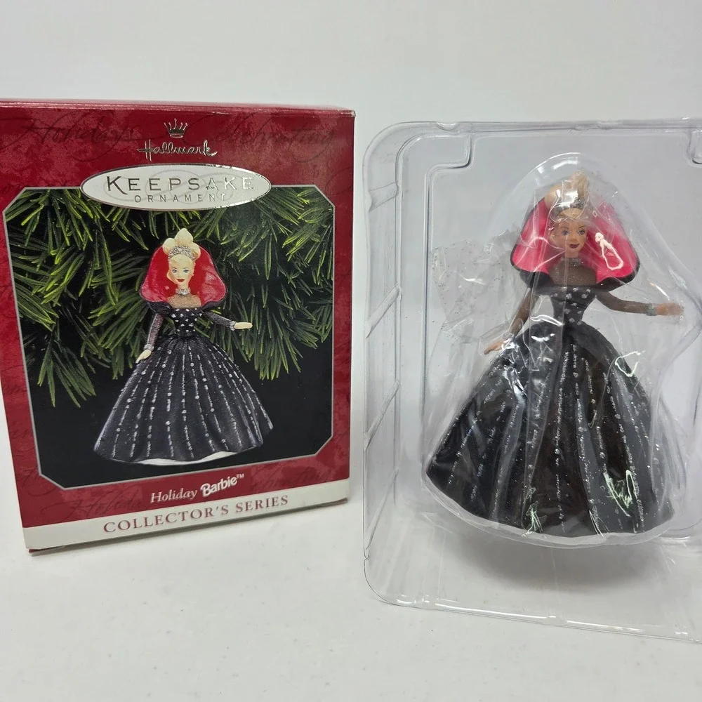 Hallmark Keepsake Holiday Barbie 1998 Ornament Black Gown Collector Series 6